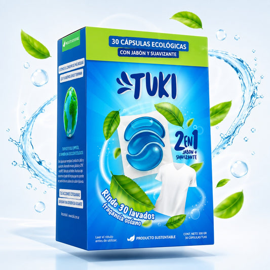 Capsulas Tuki Ecológicas ♻️ 2en1 con Jabón y Suavizante