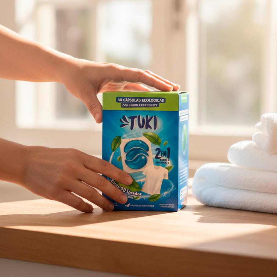 Capsulas Tuki Ecológicas ♻️ 2en1 con Jabón y Suavizante