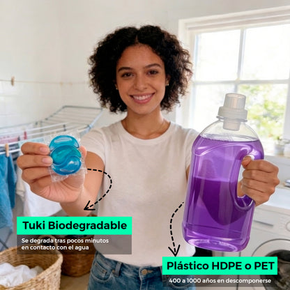 Capsulas Tuki Ecológicas ♻️ 2en1 con Jabón y Suavizante